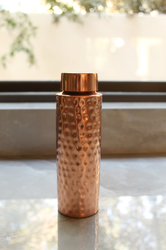 Slim Hammered Copper Bottle 400ml