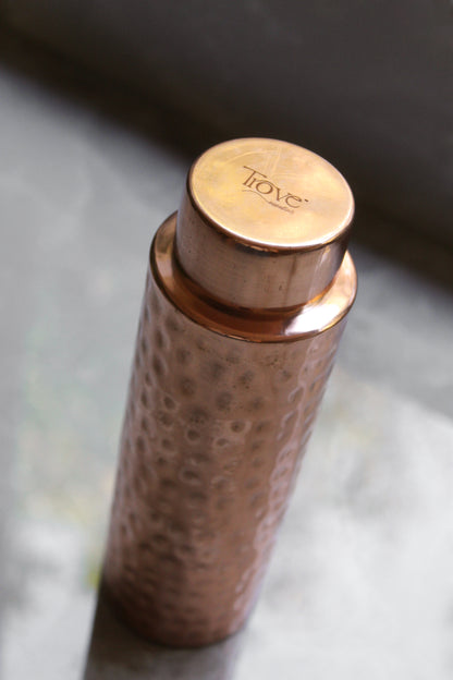 Slim Hammered Copper Bottle 400ml