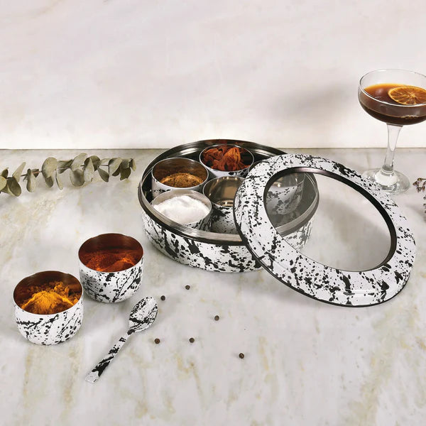 Splatterful 7 Compartment Spice Box with Spoon