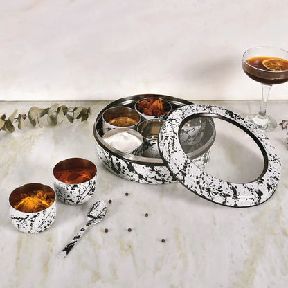 Splatterful 7 Compartment Spice Box with Spoon