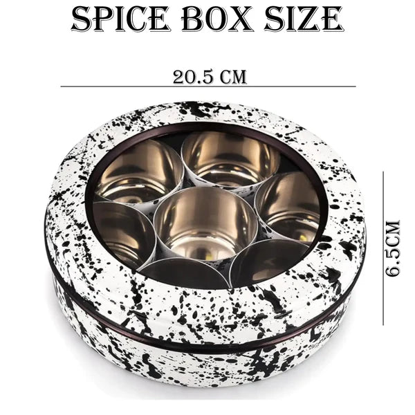 Splatterful 7 Compartment Spice Box with Spoon