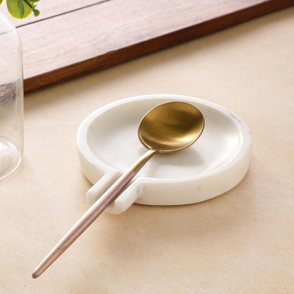 White Marble Spoon Holder 