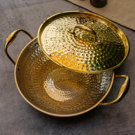 Pure Brass Traditional Hammered Kadhai