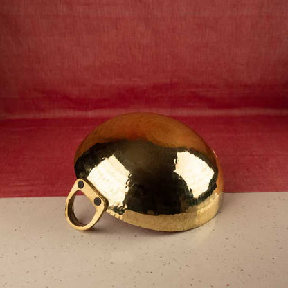 Brass Round Base Kadhai with Glass lid