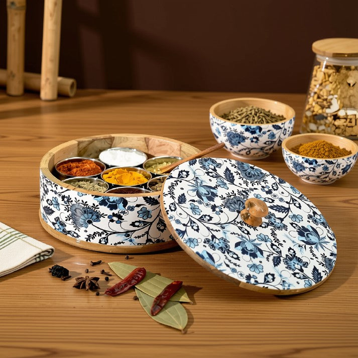 Blue Floral Masala Box