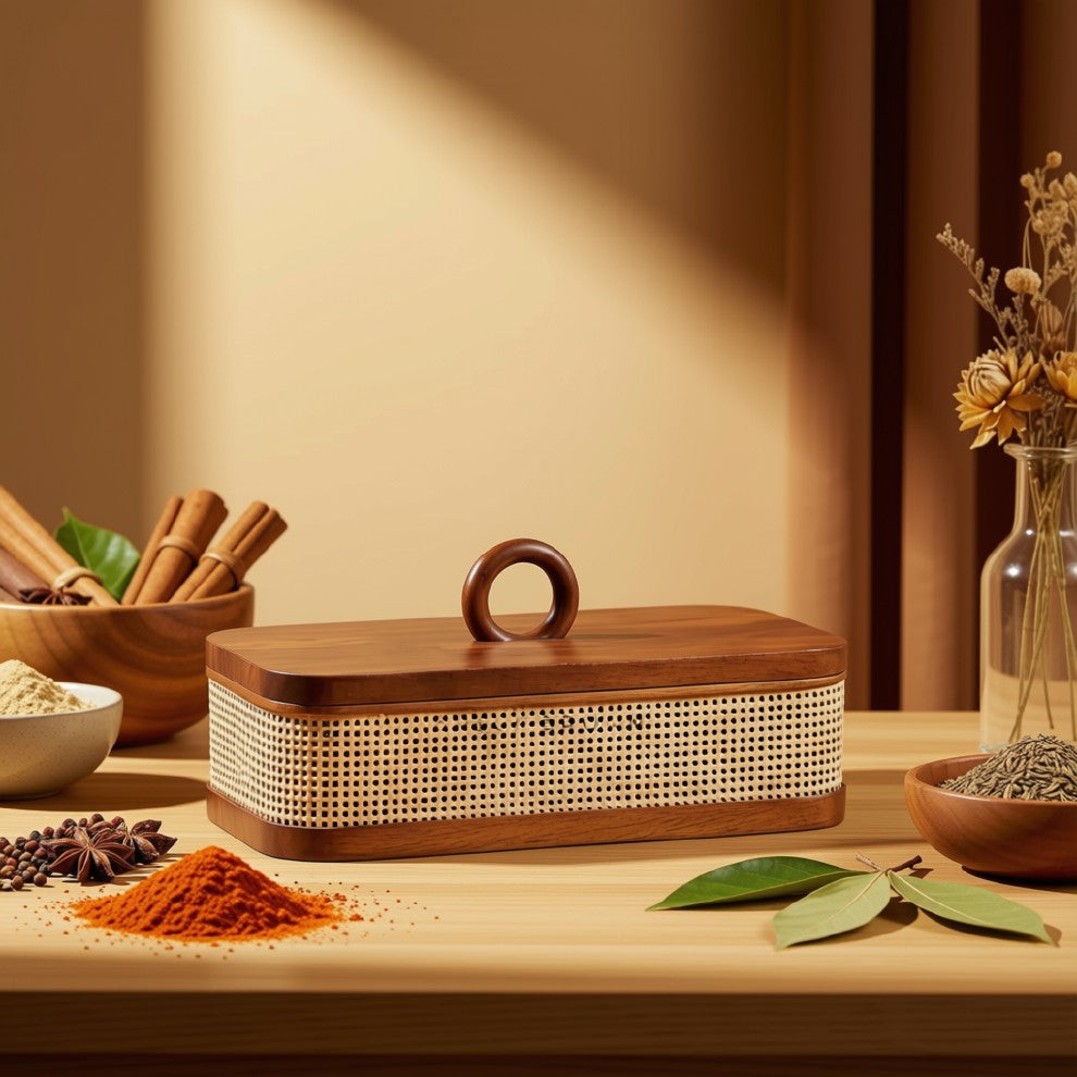 Masala Box (Rattan Rectangle)