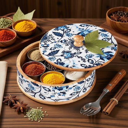 Blue Floral Masala Box