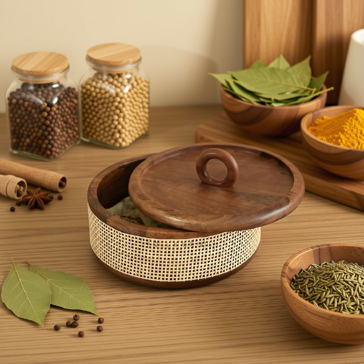 BB Tresso Wooden Roti Box (Rattan)