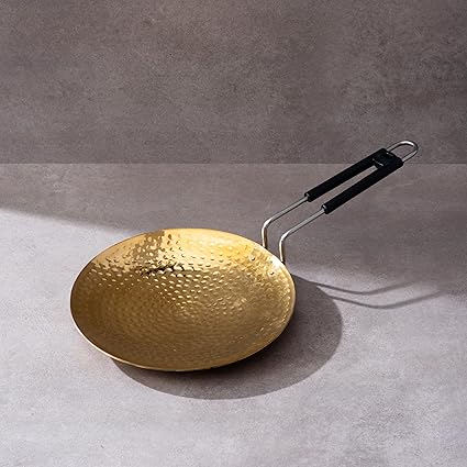 Brass Tawa with Insulated handles
