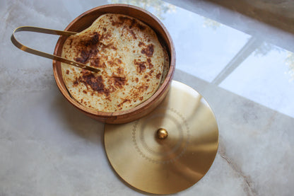 Acacia Wood Roti Box with Tong