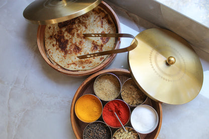 Acacia Wood Roti Box with Tong