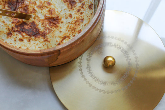 Acacia Wood Roti Box with Tong