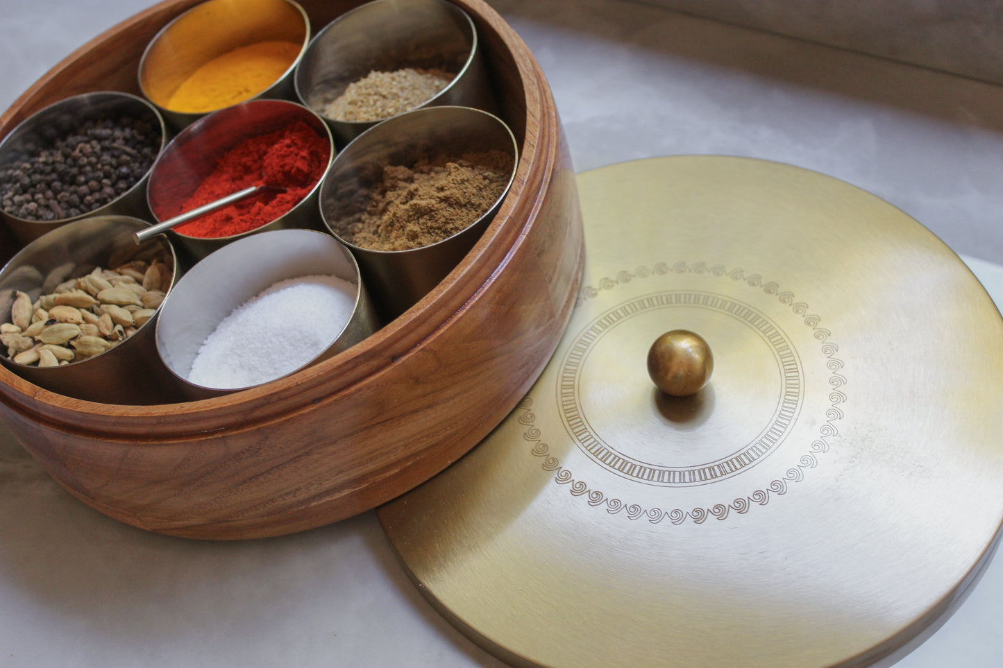 Acacia Wood Masala Box