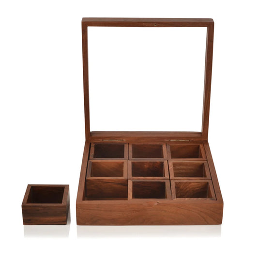 Spice Box with Spoon in Sheesham Wood